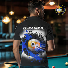 Load image into Gallery viewer, Lightning Blue Billiard 8 Ball &amp; 9 Ball Shirt For Men Custom Grunge Pool Team Billiard Jersey NYN3442