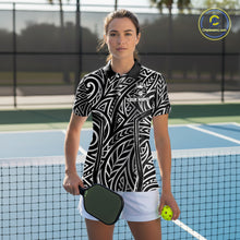 Load image into Gallery viewer, Custom Silver Tribal Pickleball Jerseys Women Silver Crown Pickleball Paddle Ball 3D Shirts NYN2159