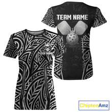 Load image into Gallery viewer, Custom Silver Tribal Pickleball Jerseys Women Silver Crown Pickleball Paddle Ball 3D Shirts NYN2159