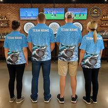 Load image into Gallery viewer, Blue Ferocious Shark Dartboard &amp; Arrow Women  Darts Polo Shirt Custom Funny Dart League Shirt NYN2647