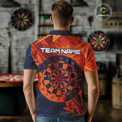 Blue & Orange Dartboards Custom Grunge Dart Shirt For Men, Dart Team Jerseys NYN0231