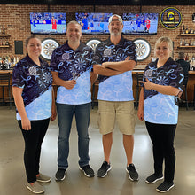 Load image into Gallery viewer, Dart team wearing Prostate Cancer Awareness Custom Jerseys, Charity Dart Tournament Team Uniforms