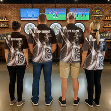 Load image into Gallery viewer, Black And Silver Darts 1/4-Zip Shirts For Men Custom White Smoke Dartboard Dart Team Jerseys NYN2446