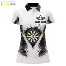 Load image into Gallery viewer, Black And White Splatter Dartboard Women Darts Polo &amp; 1/4-Zip Shirts Custom Outfits Darts Team Jersey NYN3036