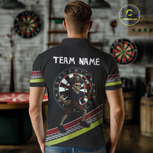 Load image into Gallery viewer, Men's Custom Dart Shirt With Skeleton Holding Dart Arrow And Colorful Dartboard NYN0252