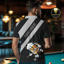 Load image into Gallery viewer, Black Grey Funny Beer Runner 8 Ball Men Billiards Shirt Personalized Pool Balls Billiard Team Names NYN2680