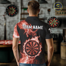 Load image into Gallery viewer, Custom Black And Orange Flames Dartboard Dart Men Polo Jerseys Outfits Dart Team Shirt NYN1662