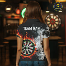 Load image into Gallery viewer, Custom White Smokes Red Flames Dartboard Dart Women Polo Jerseys Dart Team Shirt NYN1667