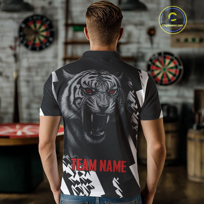 Dark Lion Dartboard Men's Darts Polo Shirt - Custom Name For Players NYN0744