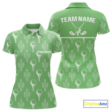 Load image into Gallery viewer, Personalized Desert Cactus Green Pattern Womens Golf Polo Shirts Custom Funny Cactus Golf Gifts NYN2844