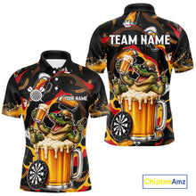 Load image into Gallery viewer, Alligator Beer men's dart polo shirt custom dart team uniform, professional dart jersey, personalized league shirt