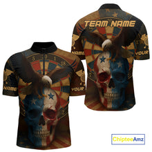 Load image into Gallery viewer, Custom Eagle Retro Patriotic Dart 1/4-Zip Shirt For Men Outfit US Flag Grunge Dart Jerseys NYN1416