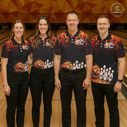Funny Angry Ball & Pins Mens Bowling Shirt Custom Fire Flame Team Bowling Jersey For Bowlers NYN3232