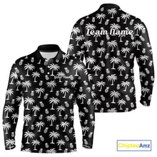 Load image into Gallery viewer, Personalized Tropical Palm Trees Pineapple Men Golf Polo Shirts Black White Team Golf Clothes NYN2863