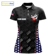 Load image into Gallery viewer, Personalized American Flag Eagle Bowling Shirts For Men Patriotic Bowling Pins And Ball Team Jersey NYN3074