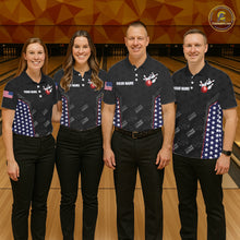 Load image into Gallery viewer, Personalized American Flag Eagle Bowling Shirts For Men Patriotic Bowling Pins And Ball Team Jersey NYN3074
