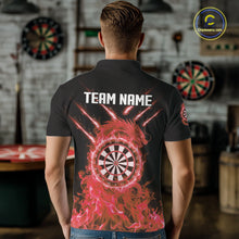 Load image into Gallery viewer, Custom Lightning Dragon Red Flames Dartboard Dart Men Polo Jerseys Dart Team Shirt NYN1702