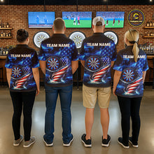 Load image into Gallery viewer, American Flag Dartboard Tornado Women Darts Quarter-Zip Shirt Custom Patriotic Funny Dart Team Jerseys NYN2525