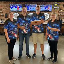 Load image into Gallery viewer, American Flag Dartboard Tornado Women Darts Quarter-Zip Shirt Custom Patriotic Funny Dart Team Jerseys NYN2525