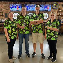 Load image into Gallery viewer, Funny Eagle Dartboard Shamrock Women Darts Quarter-Zip  Shirt Custom St Patrick's Day Darts Team Jersey NYN2531