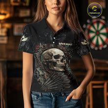 Load image into Gallery viewer, Graffiti Grunge Skull Darts Shirt For Women Custom Name &amp; Team Skull Dart Outfits Jerseys NYN3115