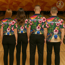 Load image into Gallery viewer, Monstera Pattern Funny Women Bowling Shirt Custom Summer Tropical Youth Bowling Shirts NYN3278