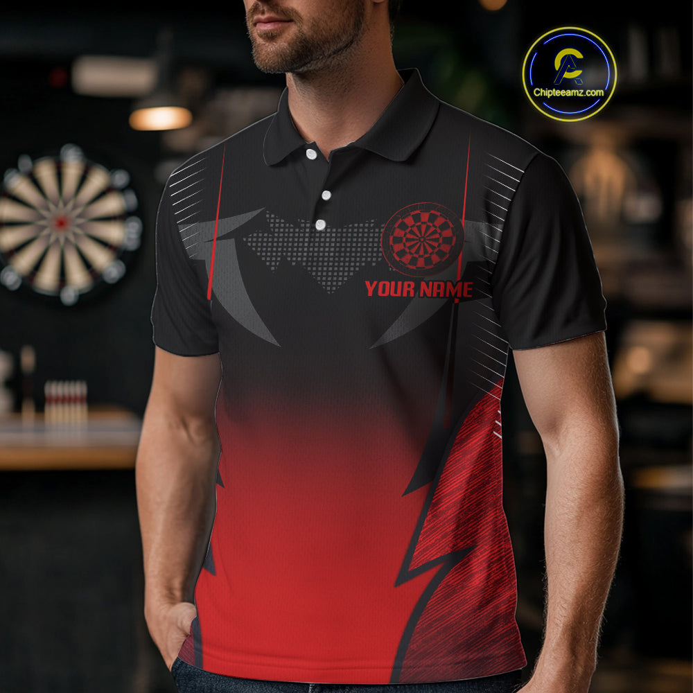 Custom Dart Team Shirt With Black Maroon Phoenix For Men - Personalized Name & Team NYN0333