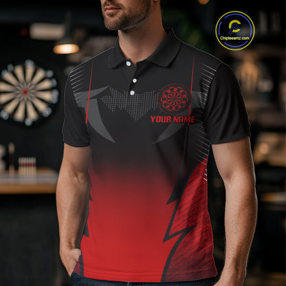 Custom Dart Team Shirt With Black Maroon Phoenix For Men - Personalized Name & Team NYN0333
