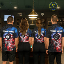 Load image into Gallery viewer, Heart US Flag Pool 8 Ball Women's Billiard Shirt Custom Couple Patriotic Billiard Attire NYN2549