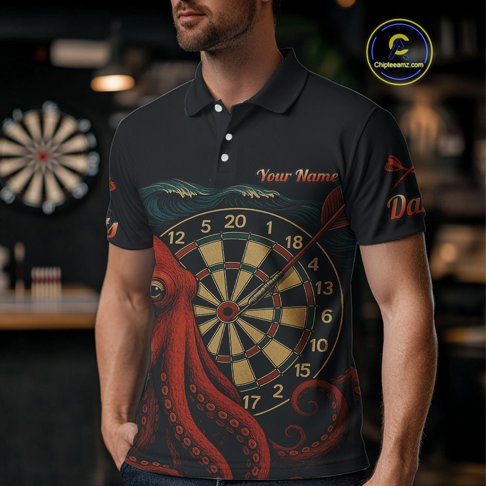 Scarlet Octopus Dart Team Shirt For Men Players – Unique Custom With Player Name NYN0344