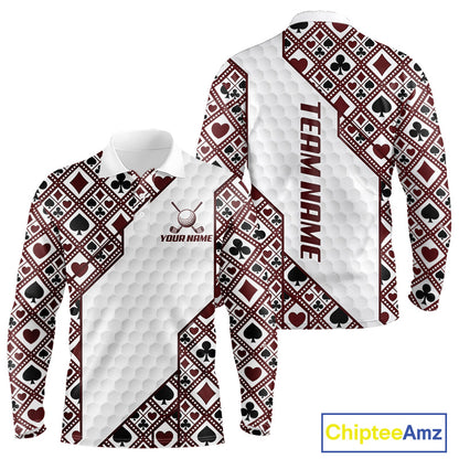 Mens Poker Pattern Golf Clothing Golf Shirt Funny Custom Men Golf Top, Best Golf Gifts For Golfer NYN2938