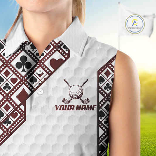 Womens Poker Golf Clothing Sleeveless Golf Shirt Funny Custom Women Golf Top, Best Golf Gifts For Golfer NYN2938