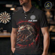 Load image into Gallery viewer, Skeletal Rat Red Splatter Dartboard Custom Mens Polo Dart Shirt Skull Dart Jerseys NYN1760