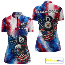 Load image into Gallery viewer, Patriotic Eagle Pool 8 Ball &amp; 9 Ball Women Billiard Shirt Custom US Flag Paint Billiard Team Attire NYN2559