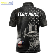 Load image into Gallery viewer, Retro Grunge US Flag Eagle Pool 8 Ball Men Billiard Shirt Custom Patriotic Billiard Team Attire NYN2564