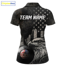 Load image into Gallery viewer, Retro Grunge US Flag Eagle Pool 8 Ball Women's Billiard Shirt Custom Patriotic Billiard Team Attire NYN2564
