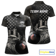 Load image into Gallery viewer, Retro Grunge US Flag Eagle Pool 8 Ball Women's Billiard Shirt Custom Patriotic Billiard Team Attire NYN2564