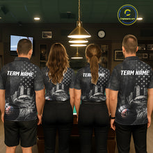 Load image into Gallery viewer, Retro Grunge US Flag Eagle Pool 8 Ball Women's Billiard Shirt Custom Patriotic Billiard Team Attire NYN2564