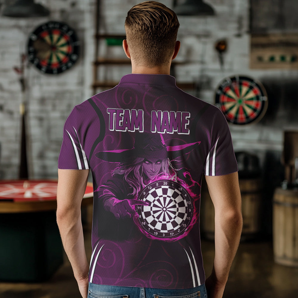 Custom Purple Dartboards And Witch Dart Shirts For Men, Dart Team Jerseys NYN0026
