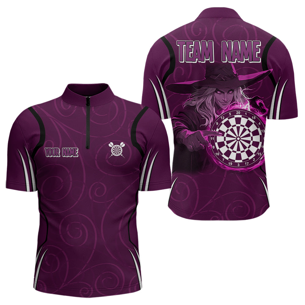 Custom Purple Dartboards And Witch Dart Shirts For Men, Dart Team Jerseys NYN0026