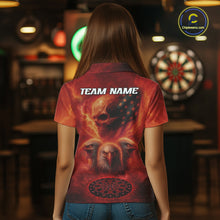 Load image into Gallery viewer, Personalized Flame Dart Shirt Custom Red Patriotic Dartboard Dart Jerseys For Women NYN1226