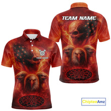 Load image into Gallery viewer, Personalized Flame Dart Shirt Custom Red Patriotic Dartboard Dart Jerseys For Men NYN1226