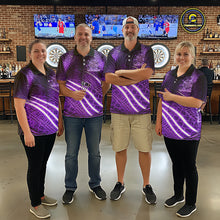 Load image into Gallery viewer, Black And Purple Stripes Light Dartboard Custom Darts Quarter-Zip Shirts Men Dart Team Jerseys NYN2275