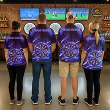 Load image into Gallery viewer, Black And Blue Stripes Light Dartboard Custom Darts Quarter-Zip Shirts Men Dart Team Jerseys NYN2277