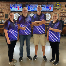 Load image into Gallery viewer, Black And Blue Stripes Light Dartboard Custom Darts Quarter-Zip Shirts Men Dart Team Jerseys NYN2277