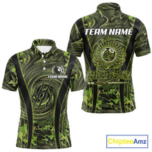 Load image into Gallery viewer, Green Camo 8 Ball Billiard Polo &amp; 1/4 Zip Shirt For Men Custom Pool Team Shirt, Billiard Clothes NYN2941