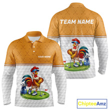 Load image into Gallery viewer, Personalized Funny Angry Rooster Golfer Mens Golf Polo Shirts Custom Clothes Golf Gifts NYN3152