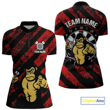 Load image into Gallery viewer, Custom Black And Red Gorilla Funny Dart 1/4-Zip Shirt For Women Outfits Grunge Dart Jerseys NYN1525