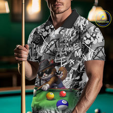 Load image into Gallery viewer, Custom Funny Pooler Cat 8 Ball Pool Billiard Shirt For Men Polo &amp; 1/4 Zip, Billiard Team Jerseys NYN3160