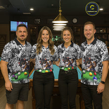 Load image into Gallery viewer, Custom Funny Pooler Cat 8 Ball Pool Billiard Shirt For Men Polo &amp; 1/4 Zip, Billiard Team Jerseys NYN3160